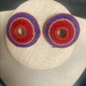 90s Colorful Circle Earrings